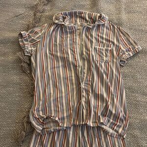 Born Colorful Striped Pajama Set